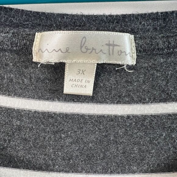 Nine Britton Women's Striped Black and White Blouse 0638 - Picture 7 of 10